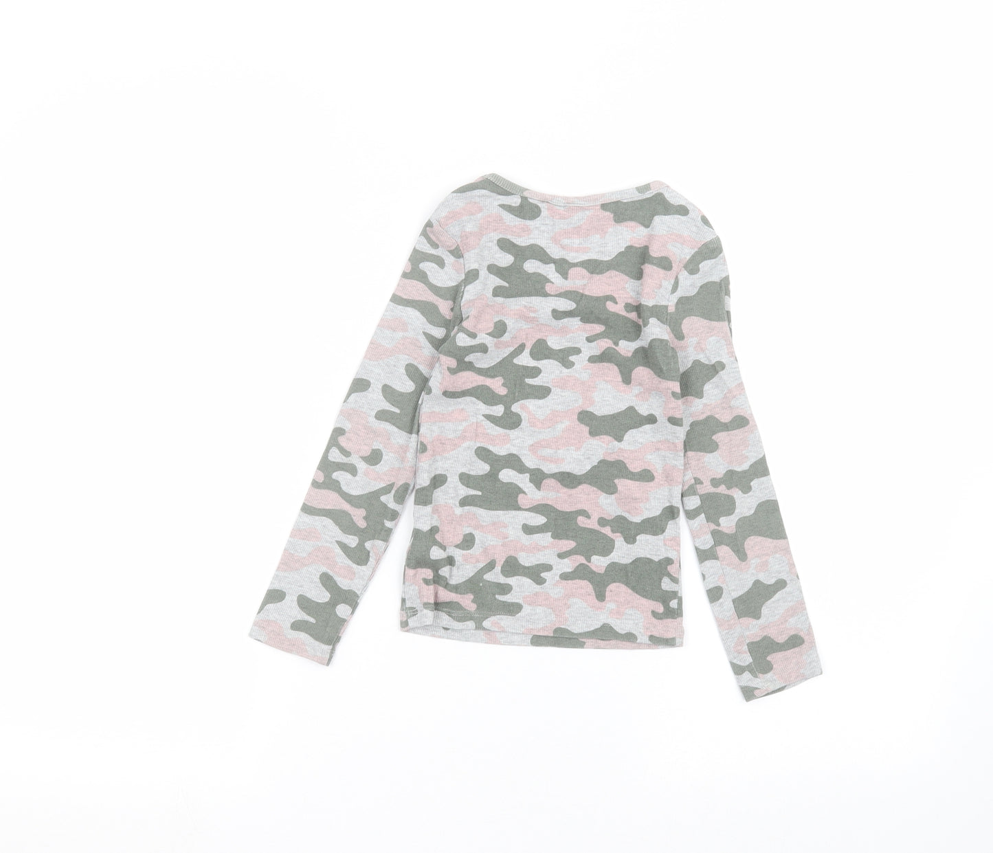 NEXT Girls Grey Camouflage  Basic T-Shirt Size 5 Years