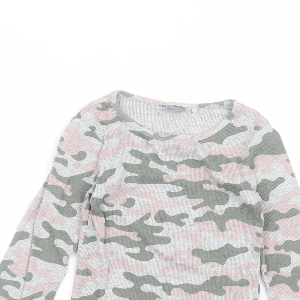 NEXT Girls Grey Camouflage  Basic T-Shirt Size 5 Years
