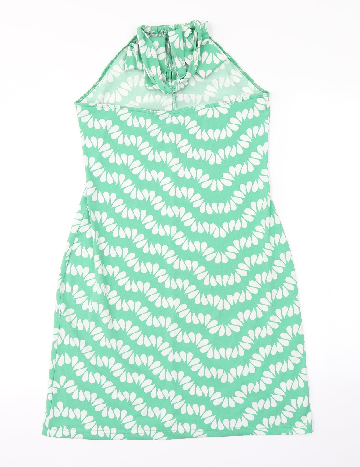 Preworn Womens Green Geometric  Slip Dress  Size 12