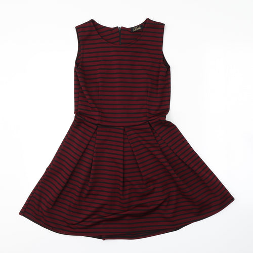 DOLLS Womens Purple Striped  A-Line  Size S
