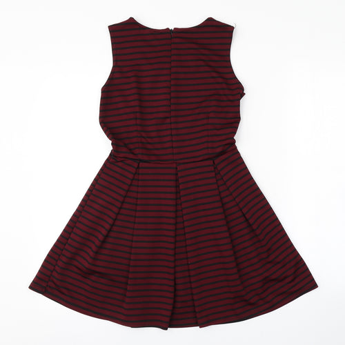 DOLLS Womens Purple Striped  A-Line  Size S