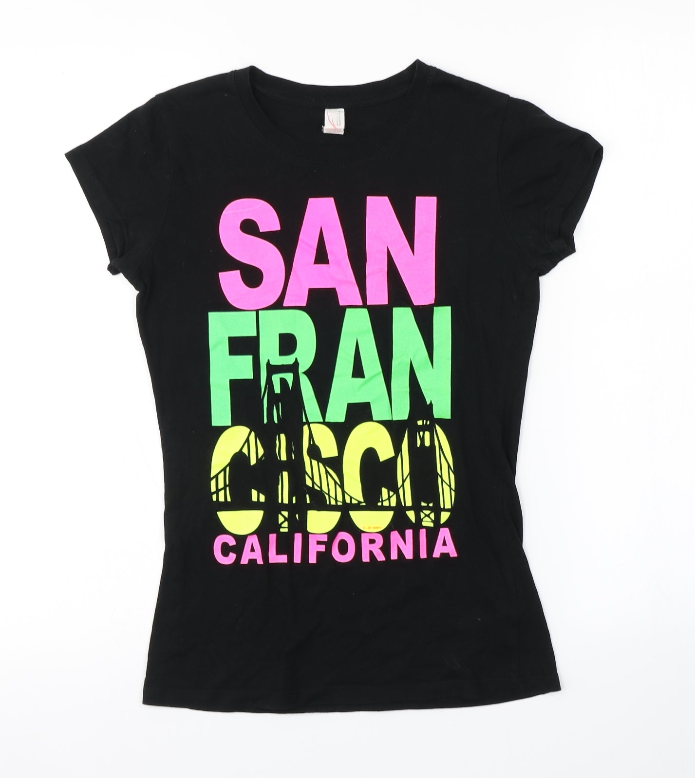 Preworn Womens Black   Basic T-Shirt Size S  - San Francisco California