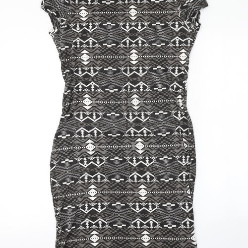 Peacocks Womens Grey Argyle/Diamond  Pencil Dress  Size 12