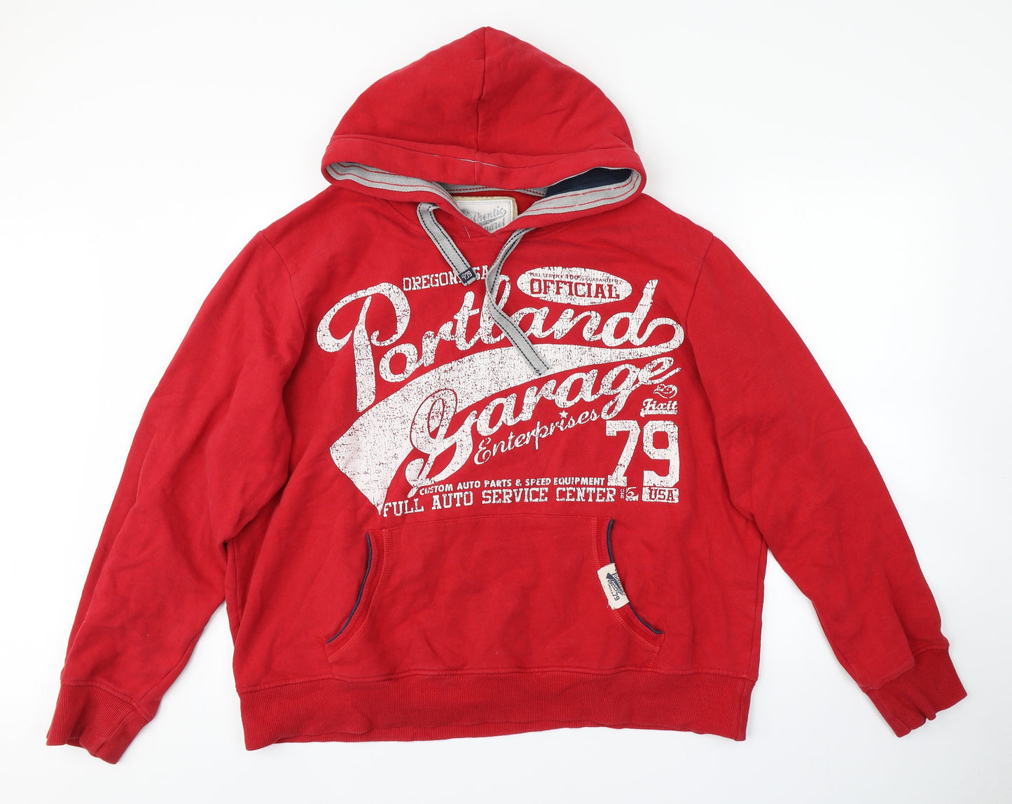 Cedar Wood State Mens Red   Pullover Hoodie Size 2XL