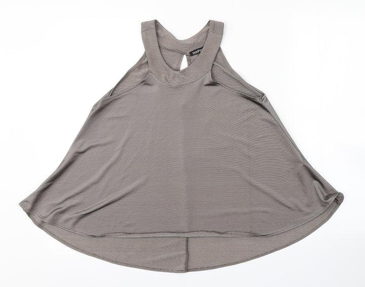 Boohoo Womens Grey Basic Tank Size 8