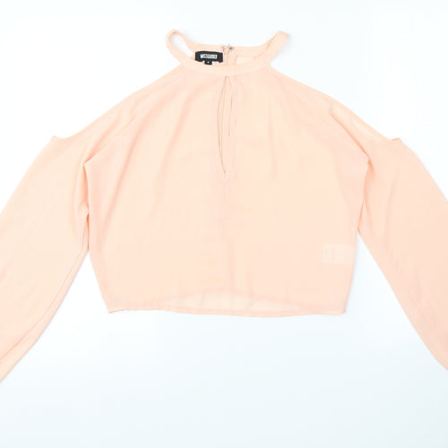 Missguided Womens Pink   Cropped Blouse Size 8