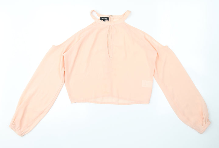 Missguided Womens Pink   Cropped Blouse Size 8