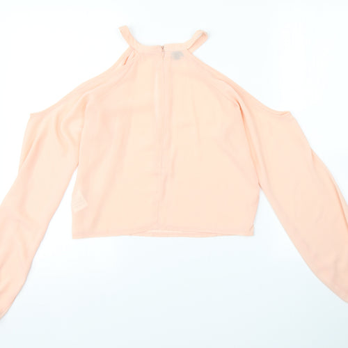 Missguided Womens Pink   Cropped Blouse Size 8