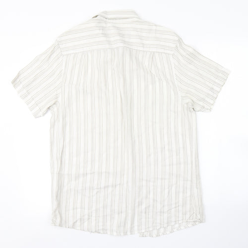 RJR.John Rocha Mens White Striped   Button-Up Size S