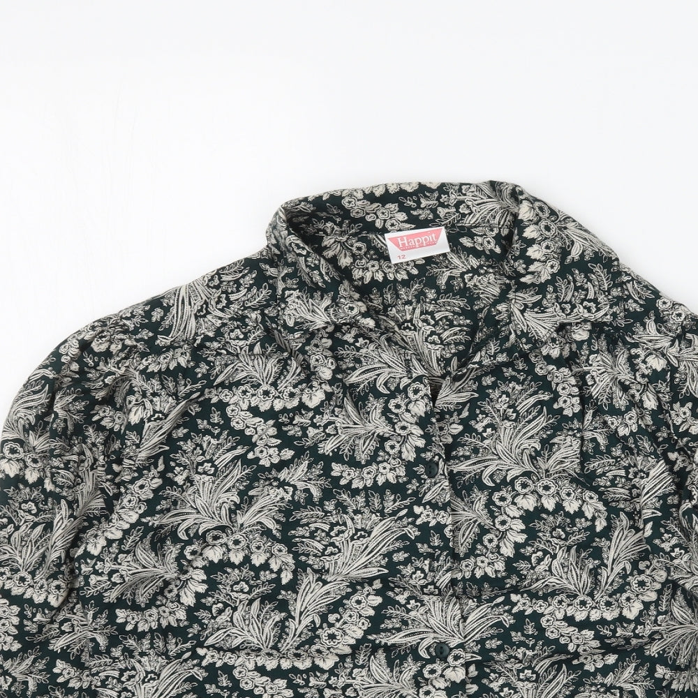 Happit Womens Multicoloured Floral  Basic Button-Up Size 12