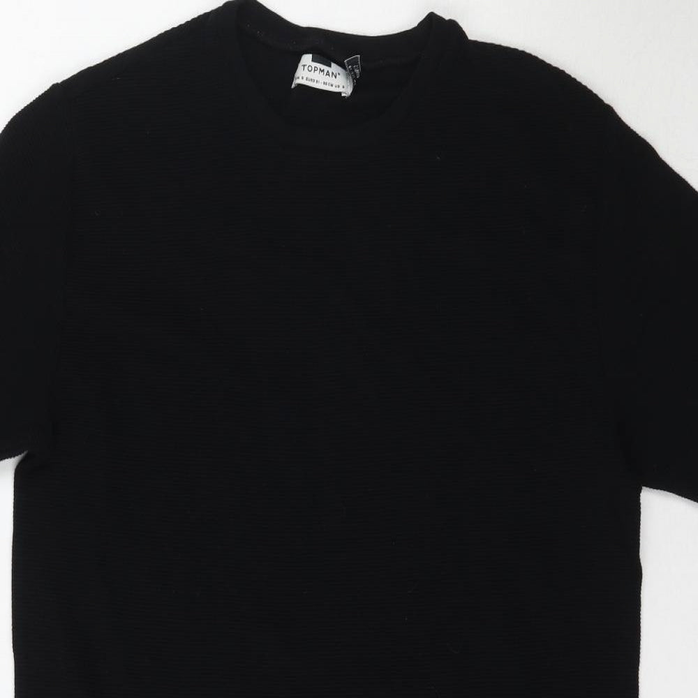 Topman Mens Black    T-Shirt Size S