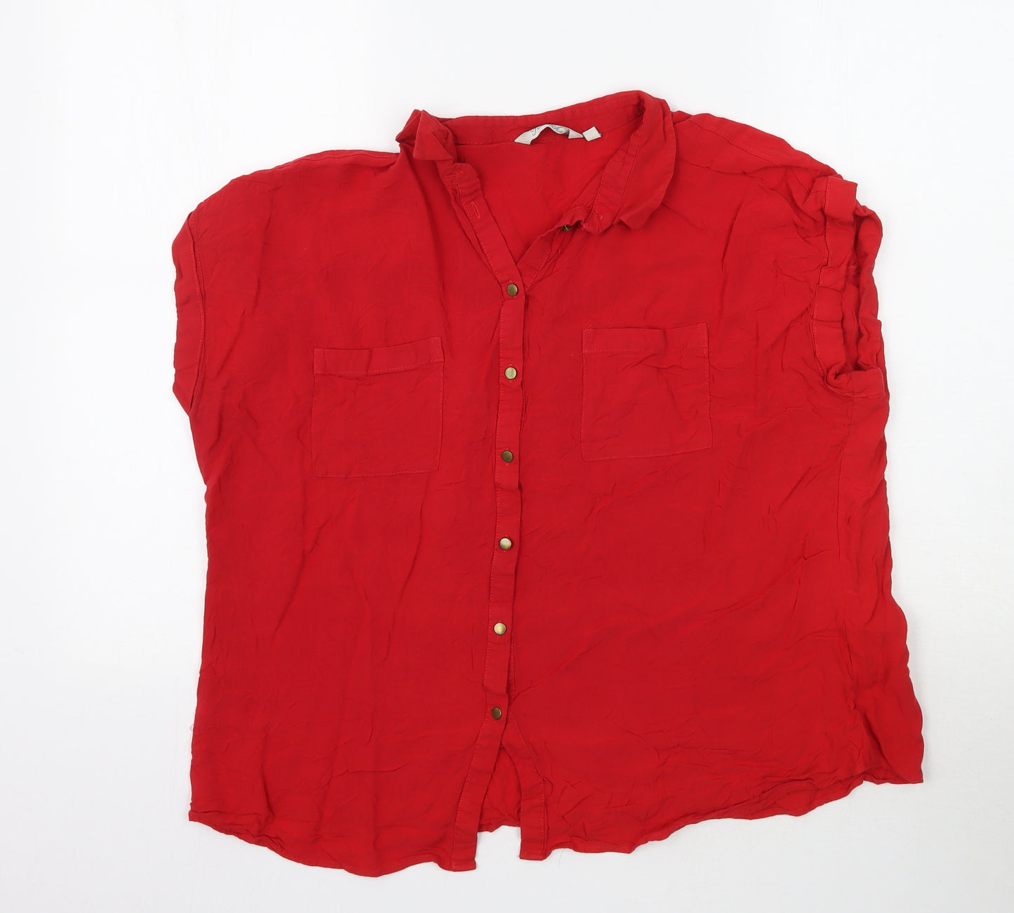 Peacocks Womens Red   Basic Button-Up Size 18