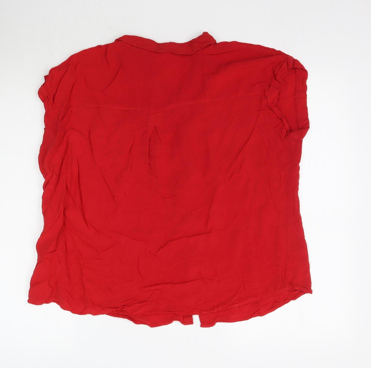 Peacocks Womens Red   Basic Button-Up Size 18