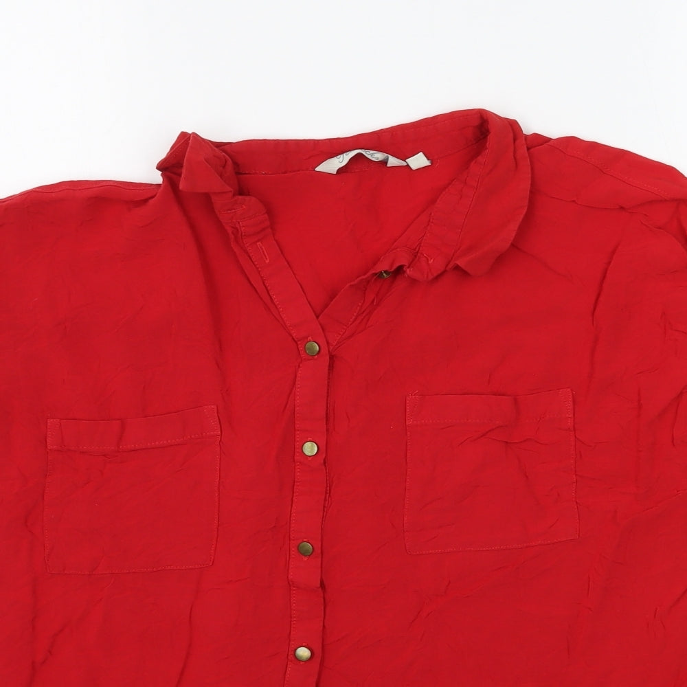 Peacocks Womens Red   Basic Button-Up Size 18