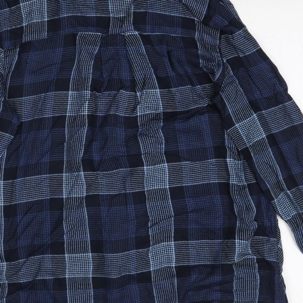 NEXT Womens Blue Plaid  Basic Button-Up Size 12