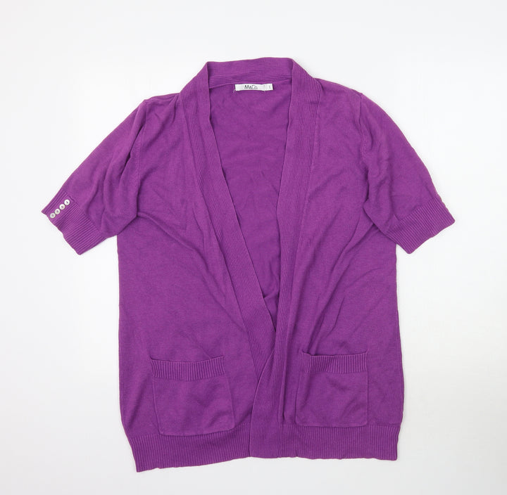 M&Co Womens Purple   Cardigan Jumper Size L