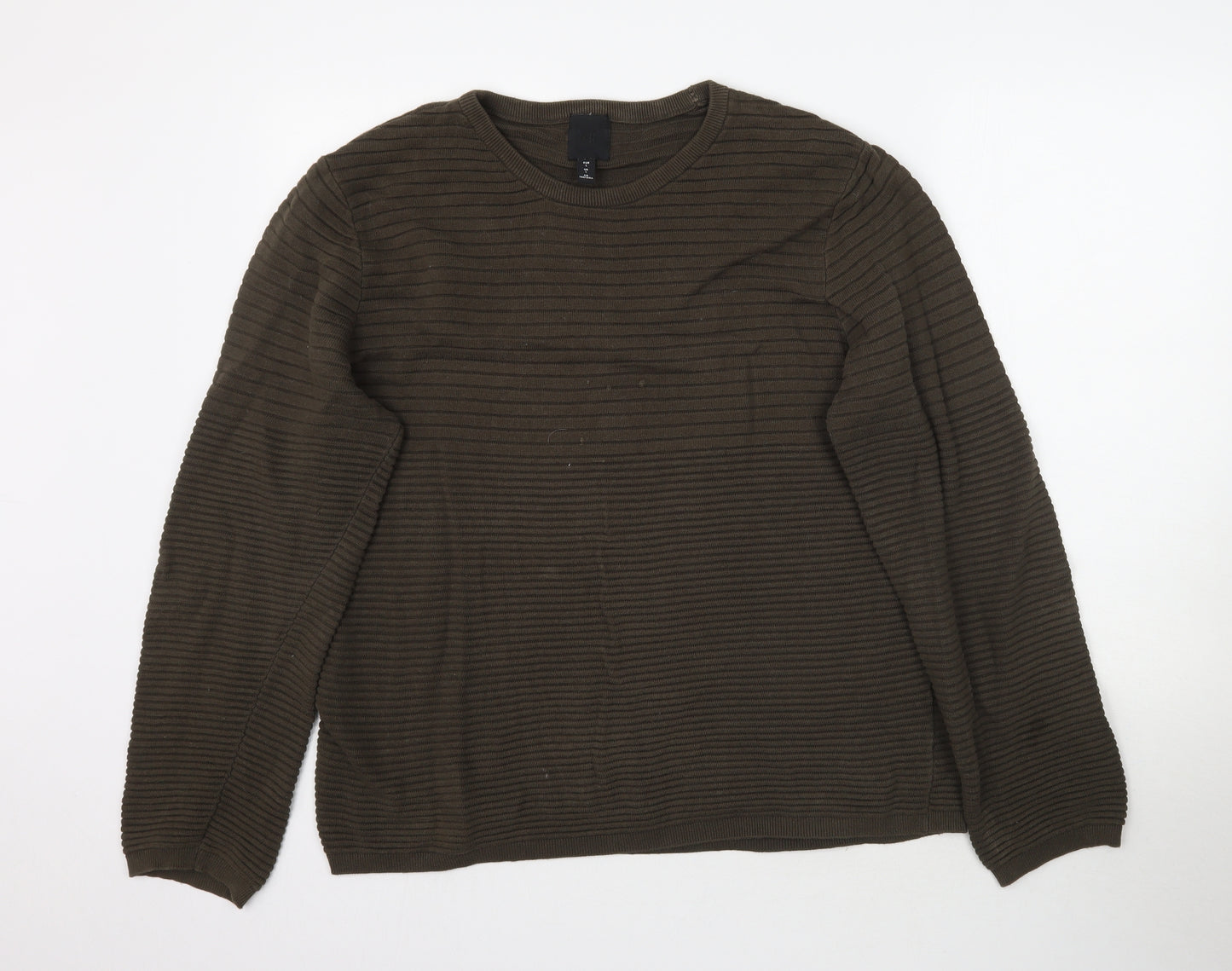 H&M Mens Green  Knit Pullover Jumper Size L