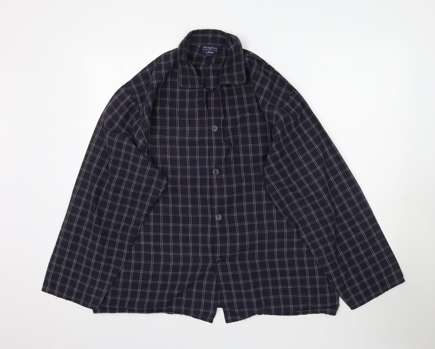 Preworn Mens Blue Plaid   Pyjama Top Size L
