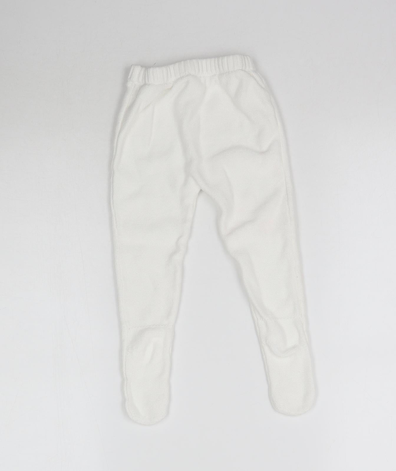 Matalan Baby White  Knit  Leggings Size 12-18 Months