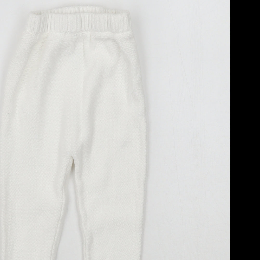 Matalan Baby White  Knit  Leggings Size 12-18 Months