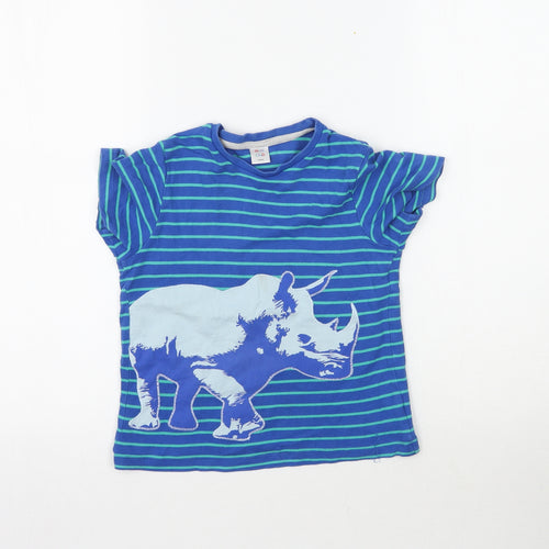 Mini Club Boys Blue Striped  Basic T-Shirt Size 5-6 Years  - Rhino