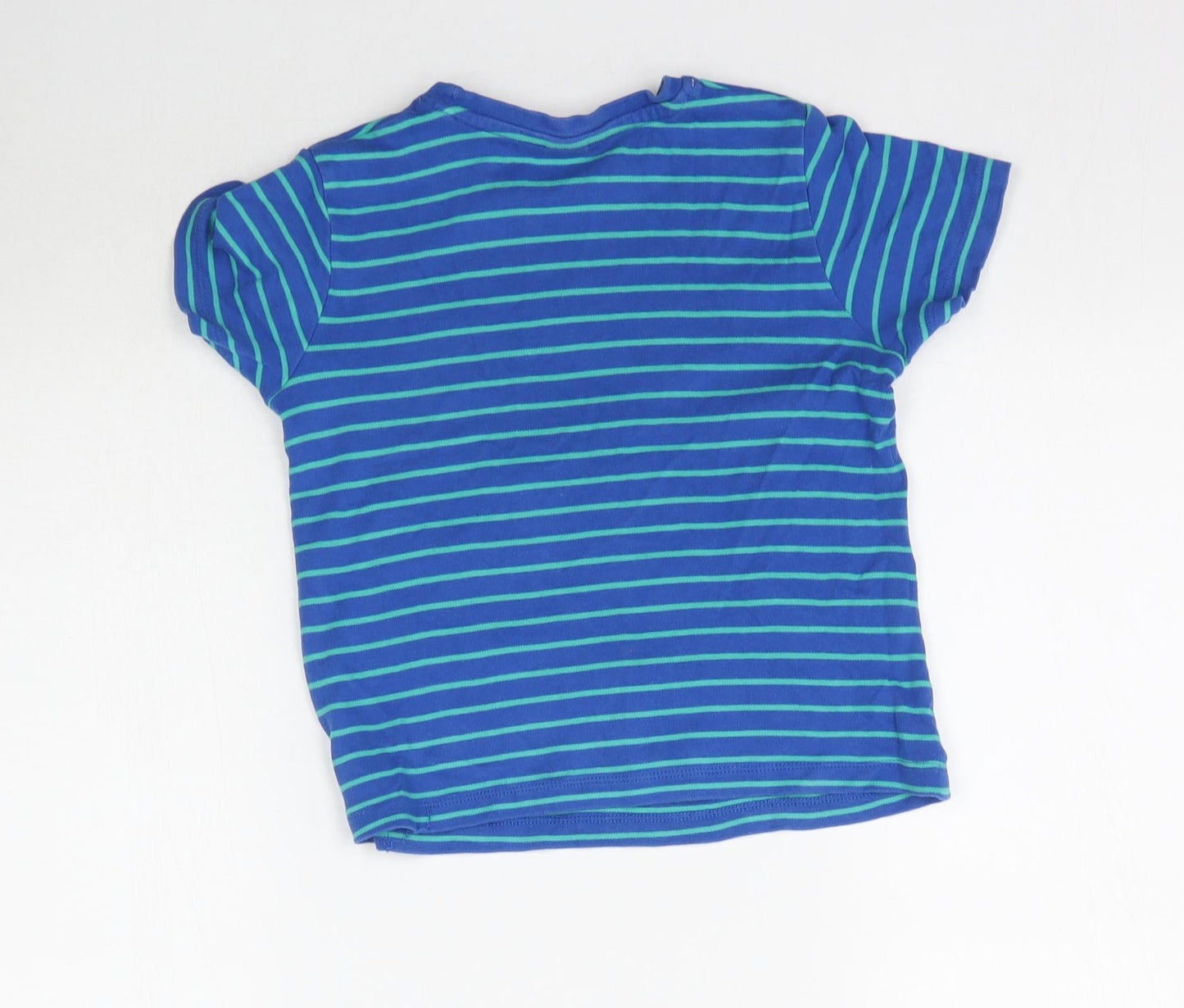 Mini Club Boys Blue Striped  Basic T-Shirt Size 5-6 Years  - Rhino