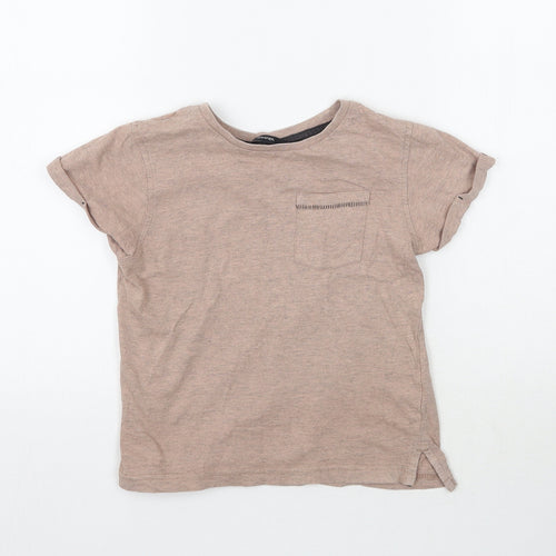 George Boys Beige   Basic T-Shirt Size 6-7 Years