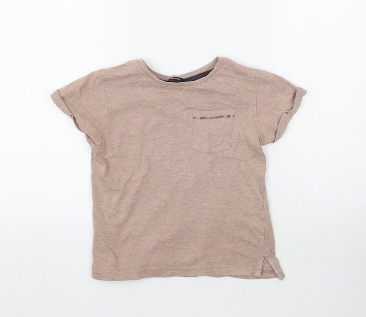 George Boys Beige   Basic T-Shirt Size 6-7 Years