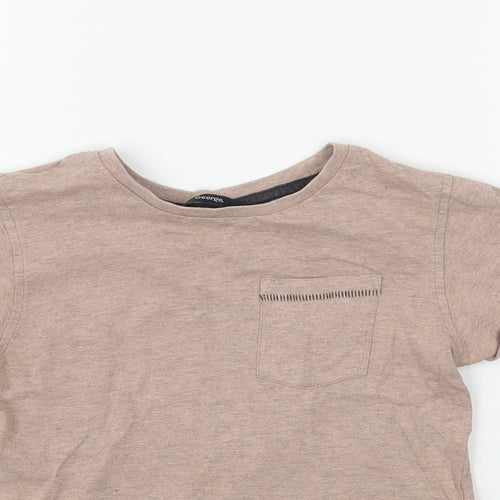 George Boys Beige   Basic T-Shirt Size 6-7 Years