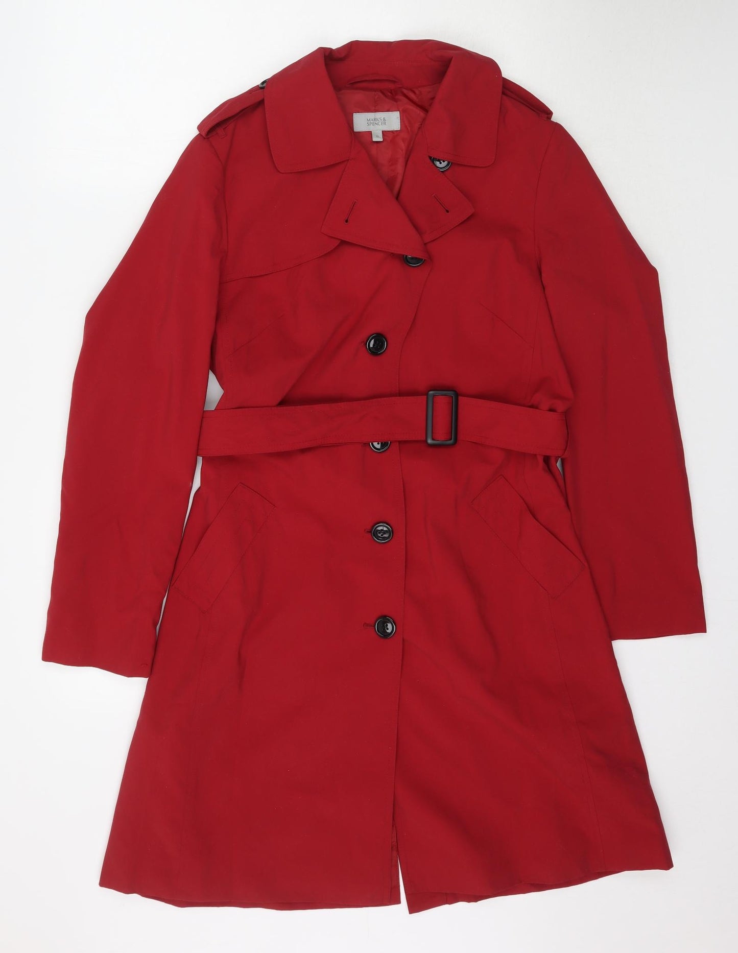 Marks and Spencer Womens Red   Overcoat Coat Size 12