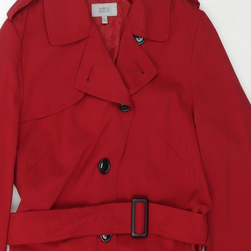 Marks and Spencer Womens Red   Overcoat Coat Size 12