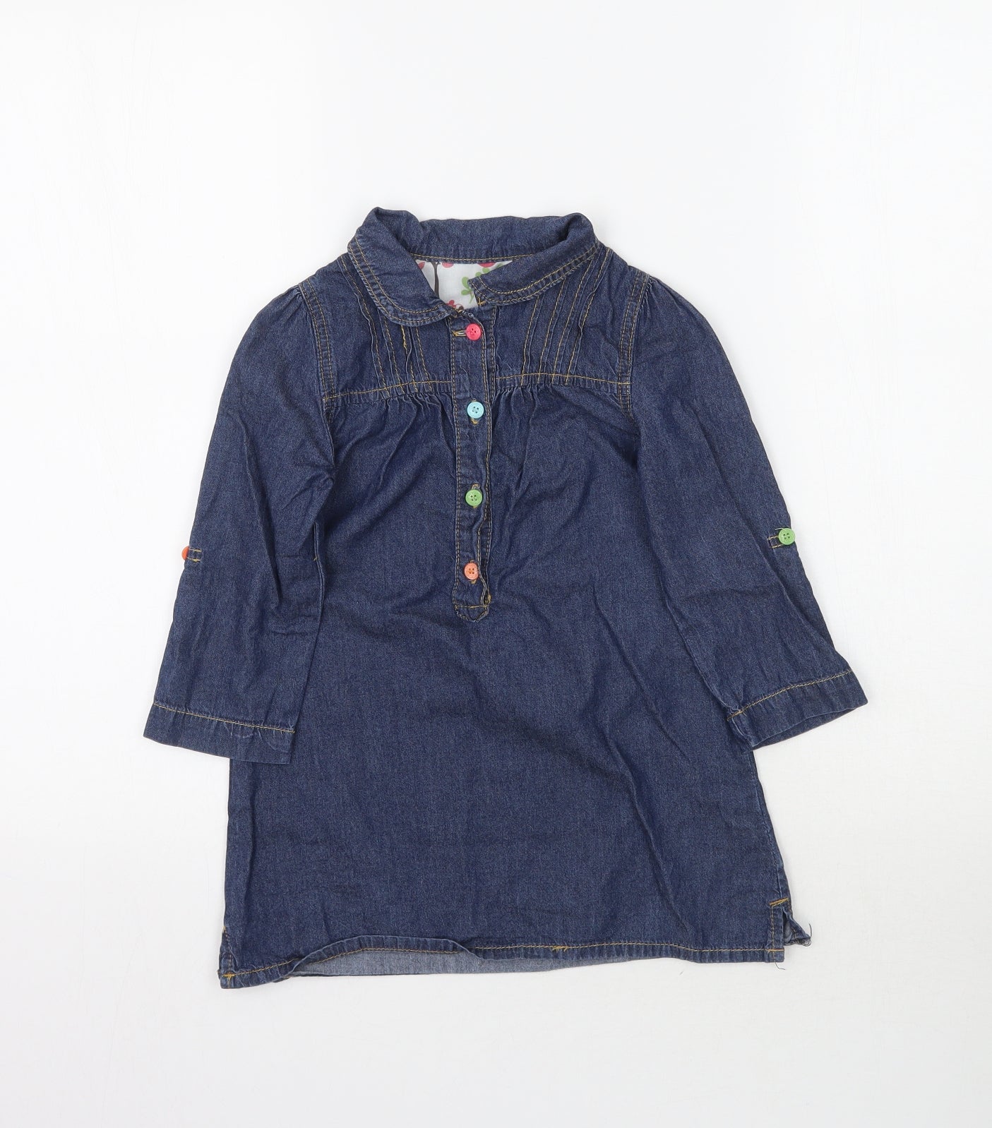 Mothercare Girls Blue  Denim A-Line  Size 2-3 Years