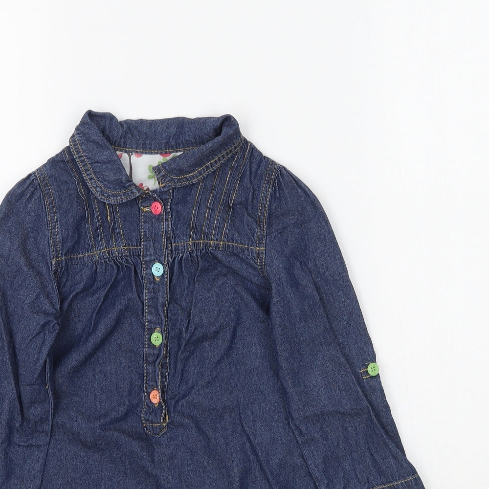 Mothercare Girls Blue  Denim A-Line  Size 2-3 Years