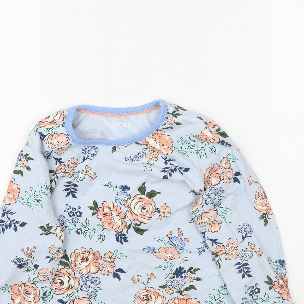 Nutmeg Girls Blue Fair Isle  Basic T-Shirt Size 7-8 Years