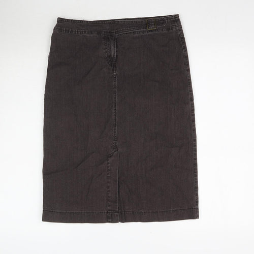 Marks and Spencer Womens Brown  Denim Straight & Pencil Skirt Size 12