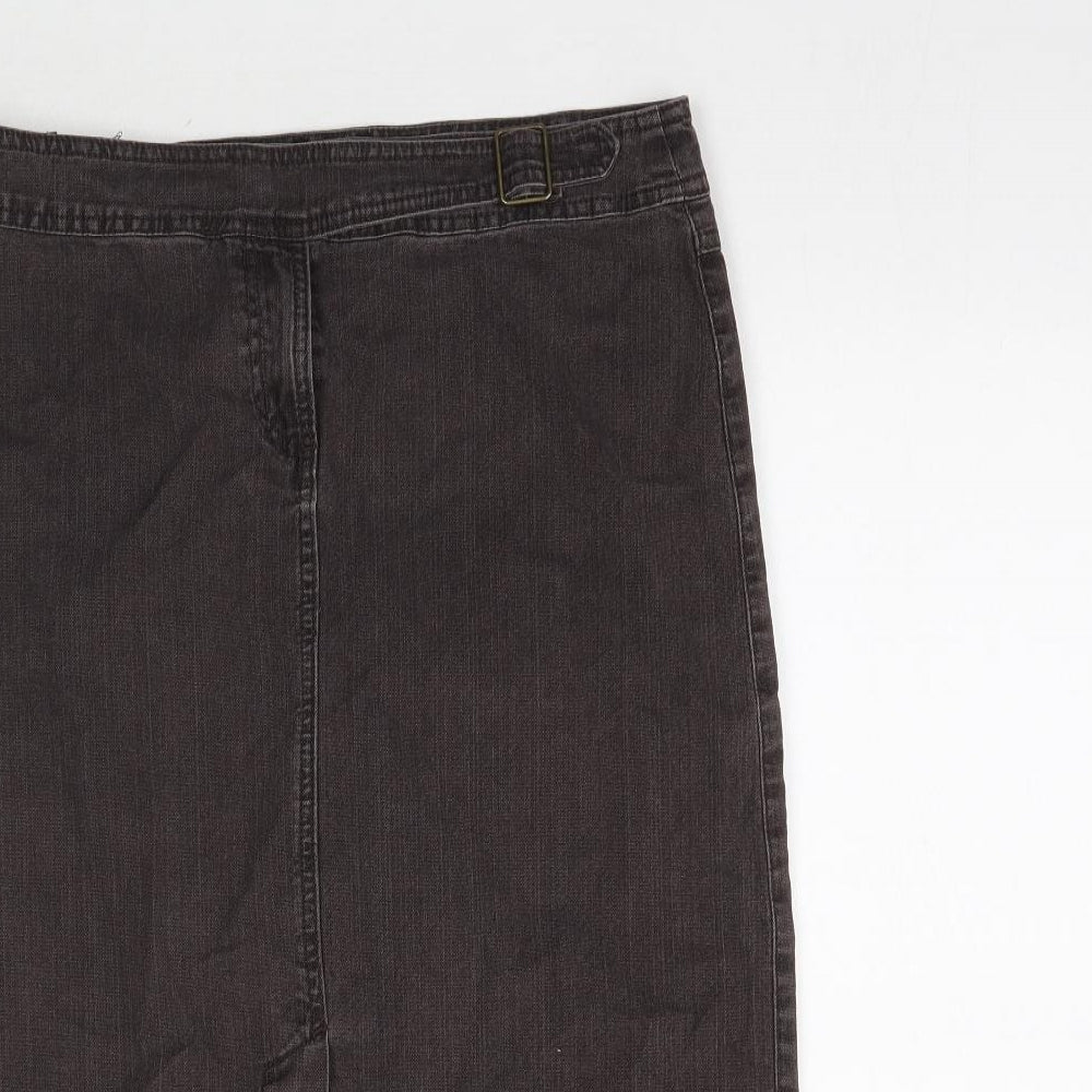 Marks and Spencer Womens Brown  Denim Straight & Pencil Skirt Size 12