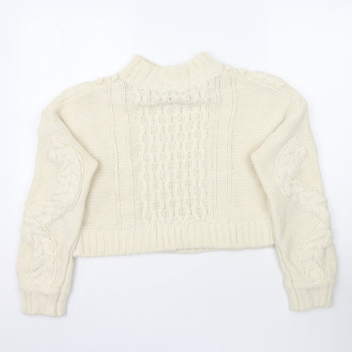 Nasty Gal Womens Ivory  Knit Pullover Jumper Size M