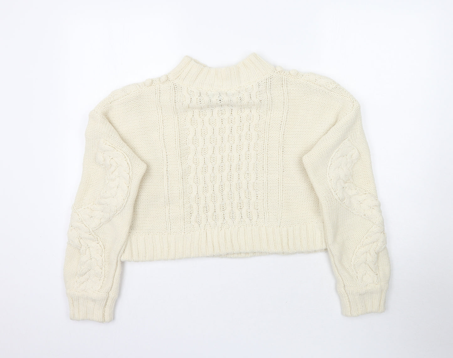 Nasty Gal Womens Ivory  Knit Pullover Jumper Size M