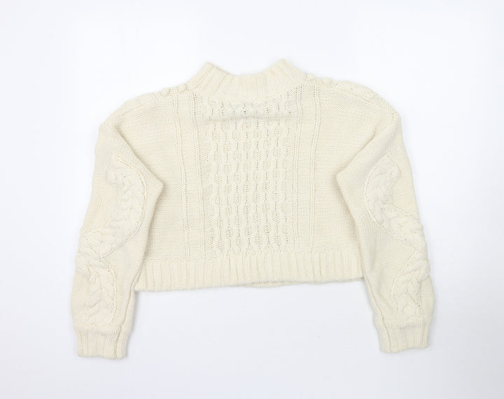 Nasty Gal Womens Ivory Knit Pullover Jumper Size M
