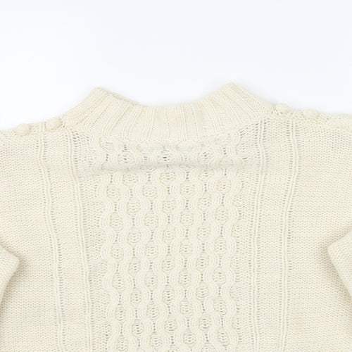 Nasty Gal Womens Ivory  Knit Pullover Jumper Size M