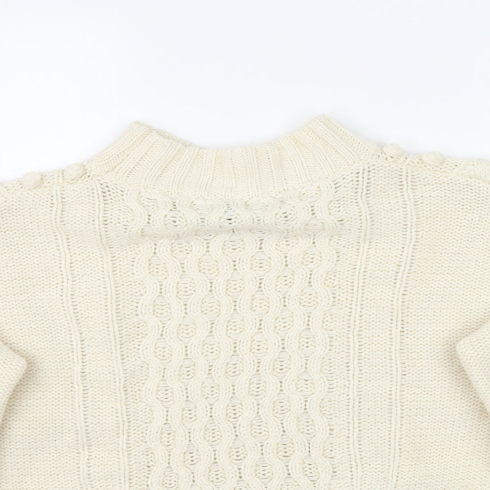 Nasty Gal Womens Ivory  Knit Pullover Jumper Size M