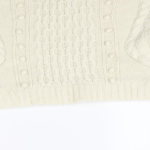 Nasty Gal Womens Ivory  Knit Pullover Jumper Size M