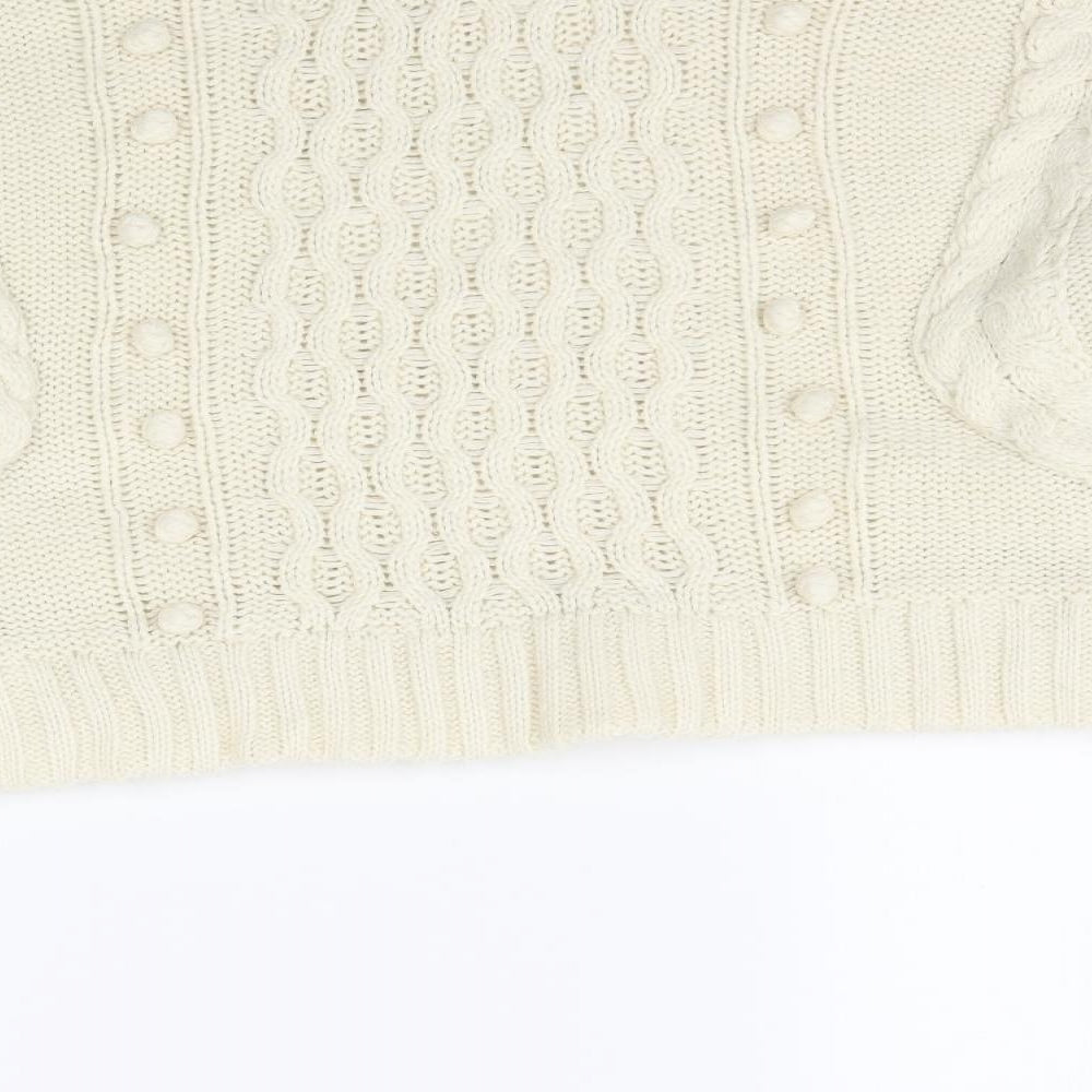 Nasty Gal Womens Ivory  Knit Pullover Jumper Size M