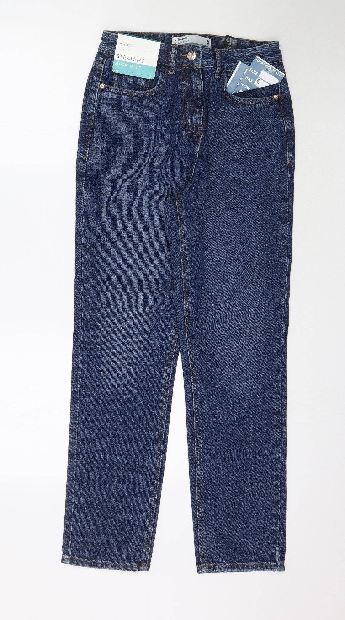 NEXT Womens Blue  Denim Straight Jeans Size 8 L29 in
