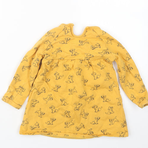 George Girls Yellow Geometric  Jumper Dress  Size 12-18 Months  - The Lion King