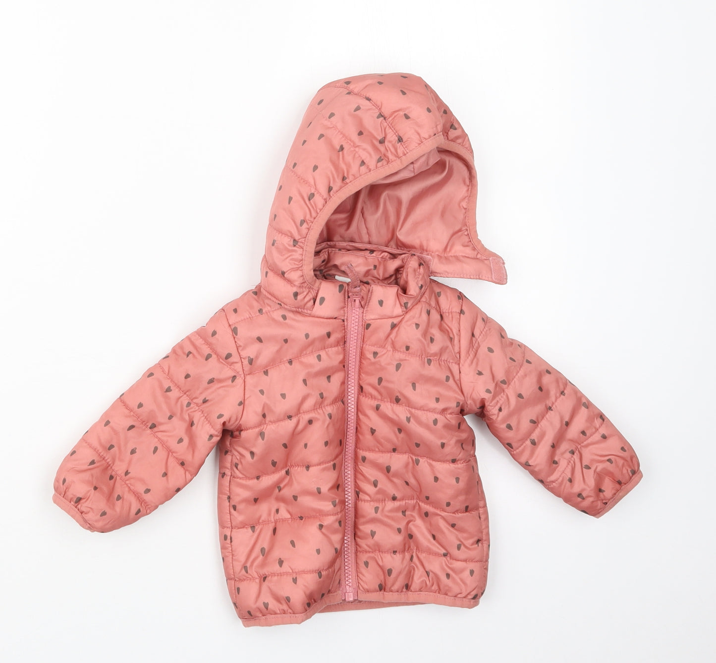 H&M Girls Pink Geometric  Jacket Coat Size 3-6 Months