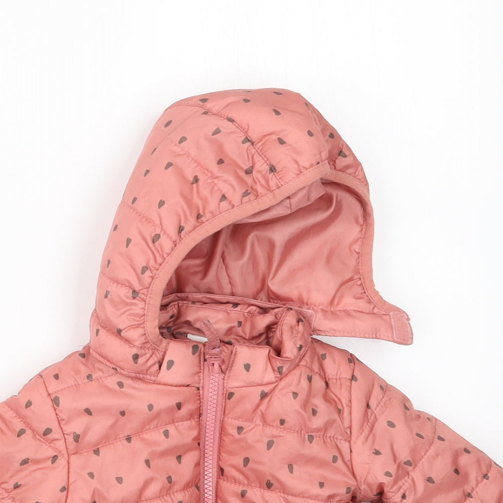 H&M Girls Pink Geometric  Jacket Coat Size 3-6 Months