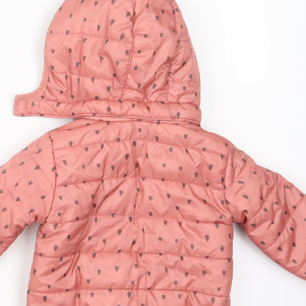 H&M Girls Pink Geometric  Jacket Coat Size 3-6 Months