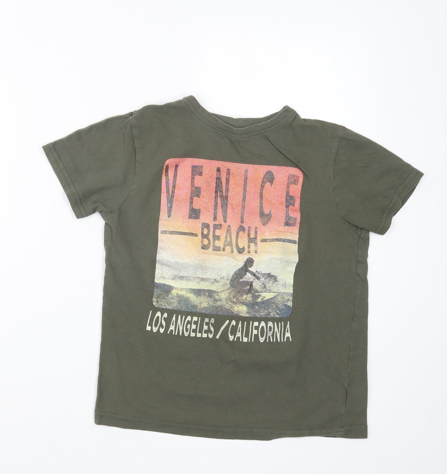 Primark Boys Green   Basic T-Shirt Size 9-10 Years