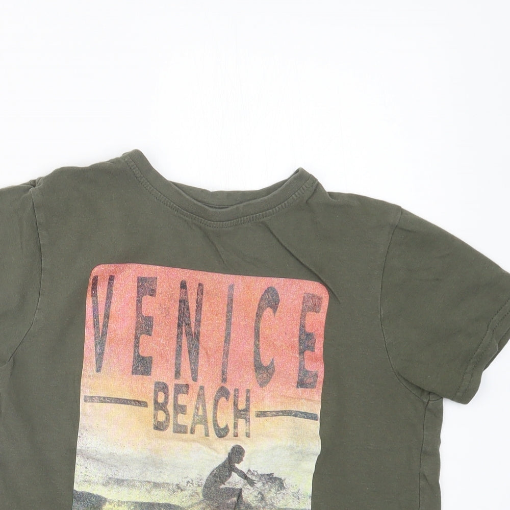 Primark Boys Green   Basic T-Shirt Size 9-10 Years